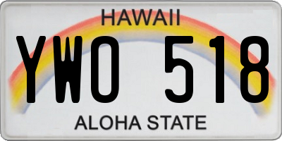 HI license plate YWO518