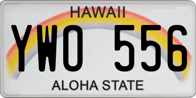HI license plate YWO556