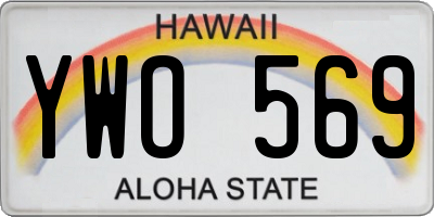 HI license plate YWO569