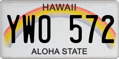 HI license plate YWO572