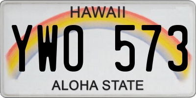 HI license plate YWO573