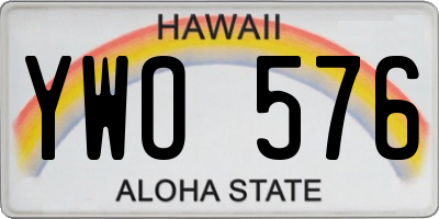HI license plate YWO576