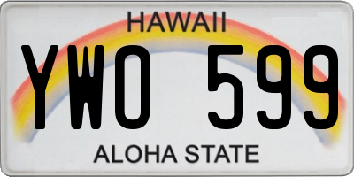 HI license plate YWO599