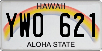 HI license plate YWO621