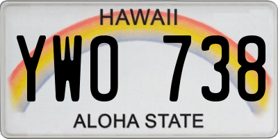 HI license plate YWO738