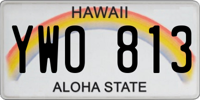 HI license plate YWO813