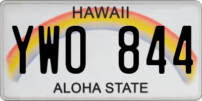 HI license plate YWO844