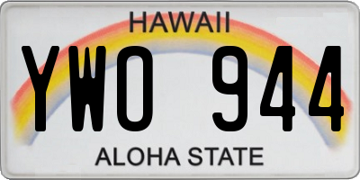 HI license plate YWO944