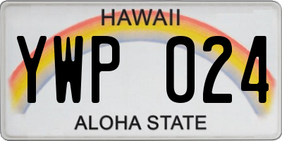 HI license plate YWP024