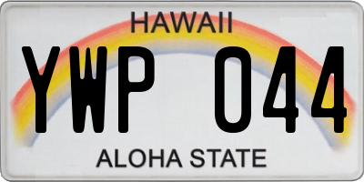 HI license plate YWP044