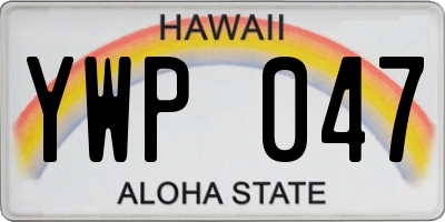 HI license plate YWP047