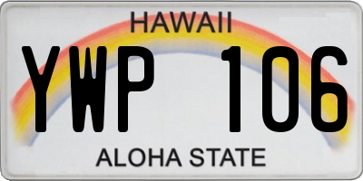 HI license plate YWP106
