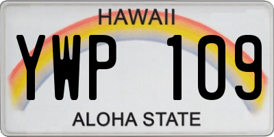 HI license plate YWP109