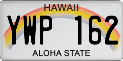 HI license plate YWP162