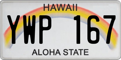 HI license plate YWP167