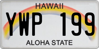 HI license plate YWP199