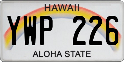 HI license plate YWP226