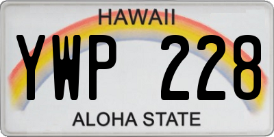 HI license plate YWP228