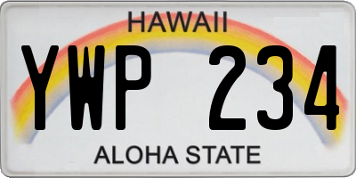 HI license plate YWP234