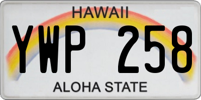 HI license plate YWP258