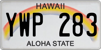 HI license plate YWP283