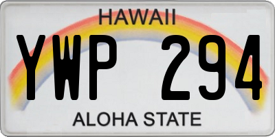 HI license plate YWP294
