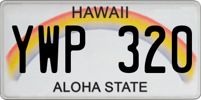 HI license plate YWP320