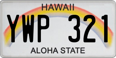 HI license plate YWP321