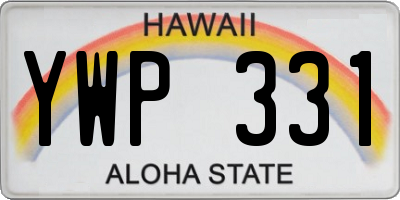 HI license plate YWP331