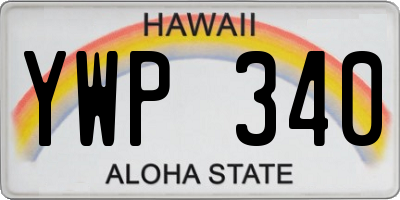 HI license plate YWP340