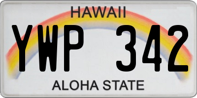 HI license plate YWP342