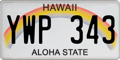 HI license plate YWP343