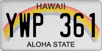 HI license plate YWP361