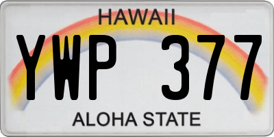 HI license plate YWP377