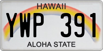 HI license plate YWP391