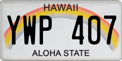 HI license plate YWP407