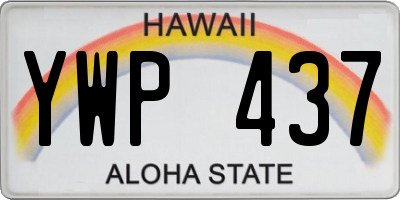 HI license plate YWP437