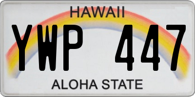HI license plate YWP447