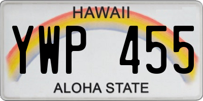 HI license plate YWP455