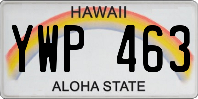HI license plate YWP463
