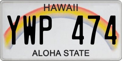 HI license plate YWP474