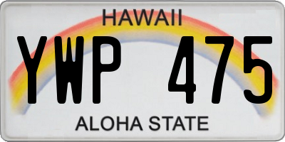 HI license plate YWP475