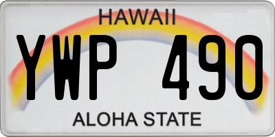 HI license plate YWP490
