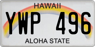 HI license plate YWP496