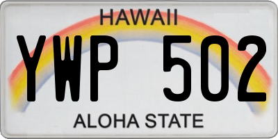 HI license plate YWP502