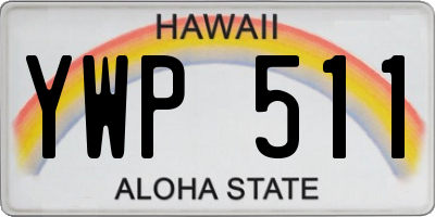 HI license plate YWP511