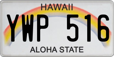 HI license plate YWP516