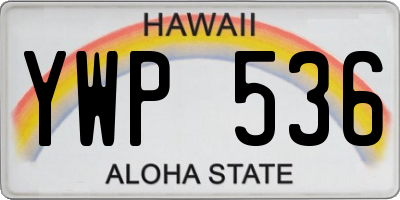 HI license plate YWP536
