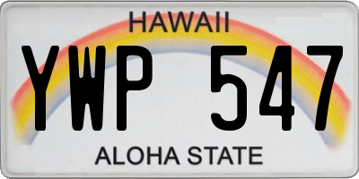 HI license plate YWP547