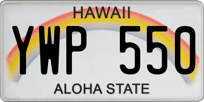 HI license plate YWP550